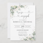 Invitation de l'Eucalyptus Gold Floral Engagement (Devant)