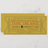 Invitation de l'événement Gold Vintage Ticket (Devant / Derrière)