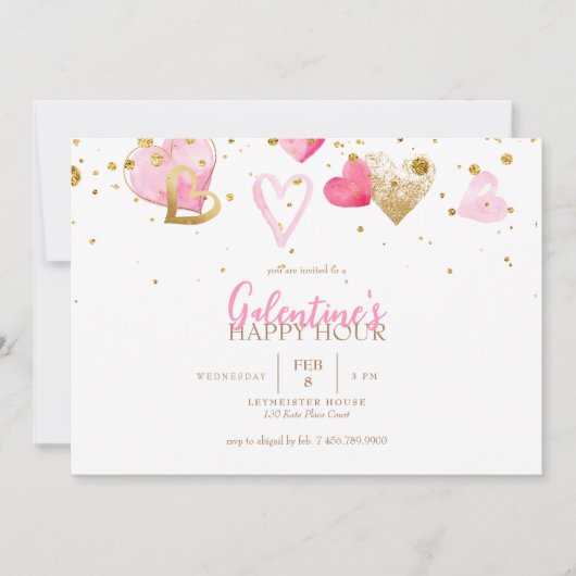 Invitation de l'happy hour de Galentine (Devant)