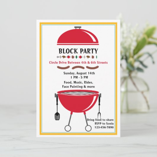 Invitation de l'heure barbecue (Debout devant)