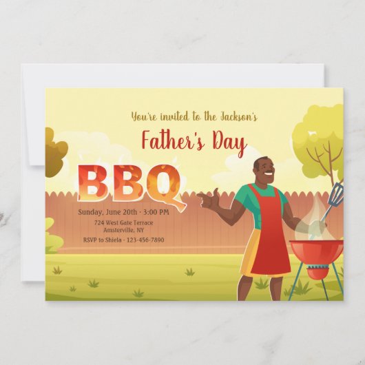 Invitation de l'heure barbecue (Devant)