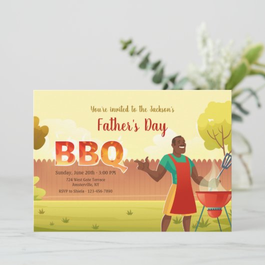 Invitation de l'heure barbecue (Debout devant)