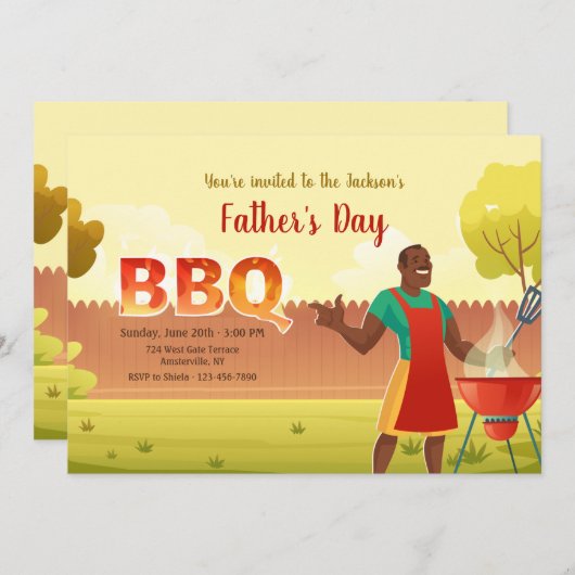 Invitation de l'heure barbecue (Devant / Derrière)