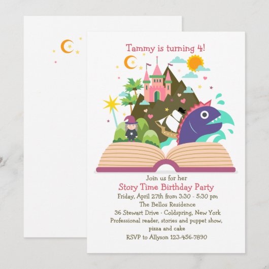 Invitation de l'heure de l'histoire (Devant / Derrière)