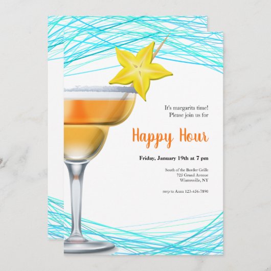  Invitation de l'heure heureuse (Devant / Derrière)