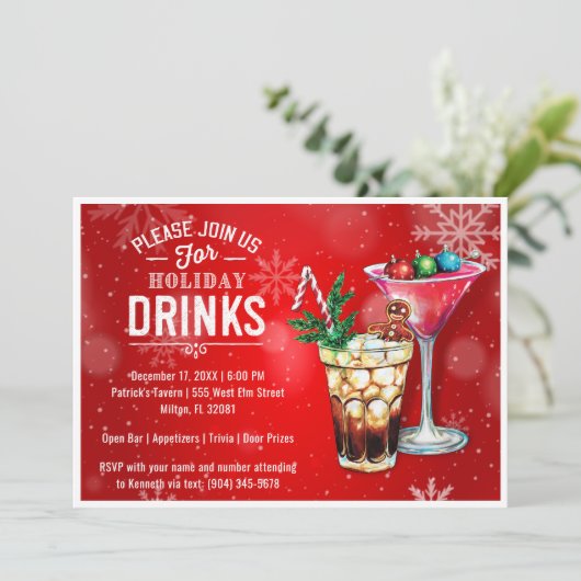 Invitation de l'heure heureuse de vacances (Debout devant)