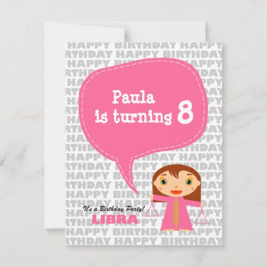 Invitation de Libra Kids Party (Devant)