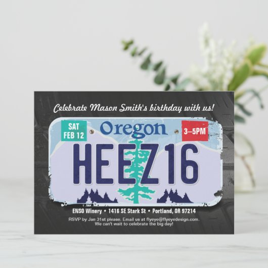 Invitation de licence de l'Oregon pour le 16e anni (Debout devant)