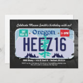 Invitation de licence de l'Oregon pour le 16e anni (Devant / Derrière)