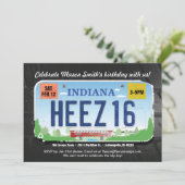 Invitation de licence Indiana pour le 16e annivers (Debout devant)