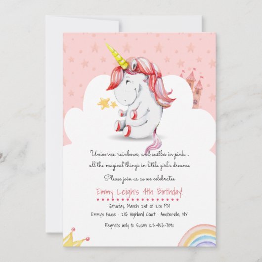 Invitation de licorne (Devant)