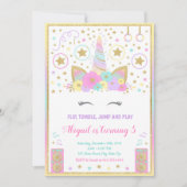 Invitation de licorne de gymnastique, licorne (Devant)