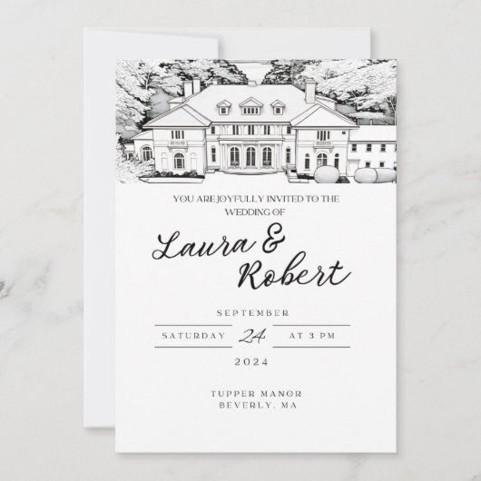 Invitation de lieu personnalisé pour Tupper Manor  (Devant)
