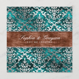 Invitation de l'Imperial Turquoise Glimmer Mariage