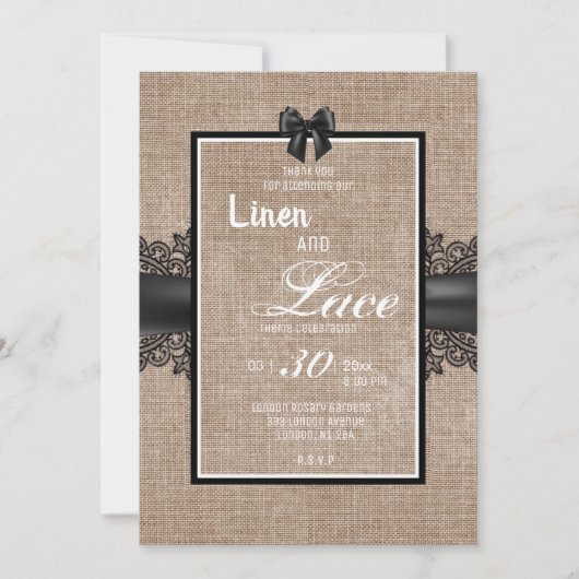 Invitation de lin et dentelle (Devant)