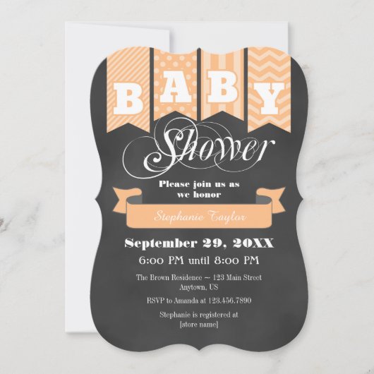 Invitation de l'indicateur Baby shower du tableau (Devant)
