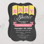 Invitation de l'indicateur Baby shower du tableau  (Devant / Derrière)