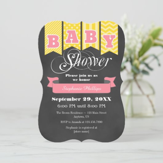 Invitation de l'indicateur Baby shower du tableau  (Debout devant)