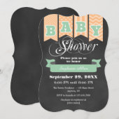 Invitation de l'indicateur Baby shower du tableau  (Devant / Derrière)