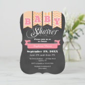 Invitation de l'indicateur Baby shower Peach Pink  (Debout devant)