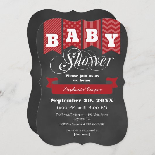 Invitation de l'indicateur de tableau rouge de bor (Devant / Derrière)