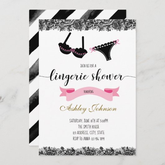 Invitation de lingerie (Devant / Derrière)