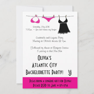 Invitation de Lingerie Bachelorette