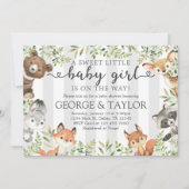 Invitation de l'invitation Baby shower animal Girl (Devant)