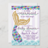 Invitation de l'invitation Baby shower de sirène (Devant)