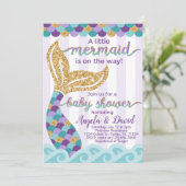 Invitation de l'invitation Baby shower de sirène (Debout devant)