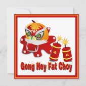 Invitation de lions et de pétards chinois (Dos)