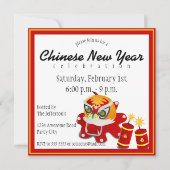 Invitation de lions et de pétards chinois (Devant)