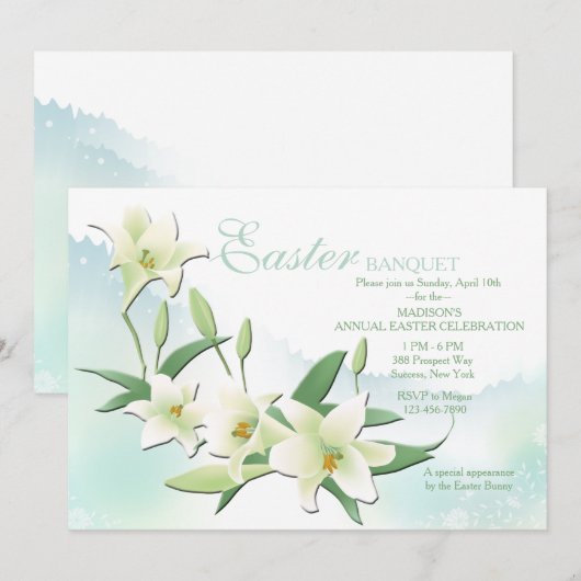 Invitation de lis de Pâques (Devant / Derrière)