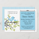 Invitation de Little Bird Baby shower Party (Devant / Derrière)
