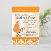 Invitation de Little Citrouille Baby shower Party (Debout devant)