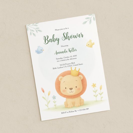 Invitation de Little King Baby shower