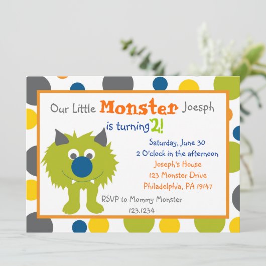 Invitation de Little Monster (Debout devant)