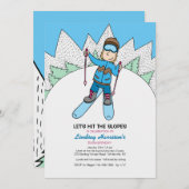 Invitation de Little Skier (Devant / Derrière)