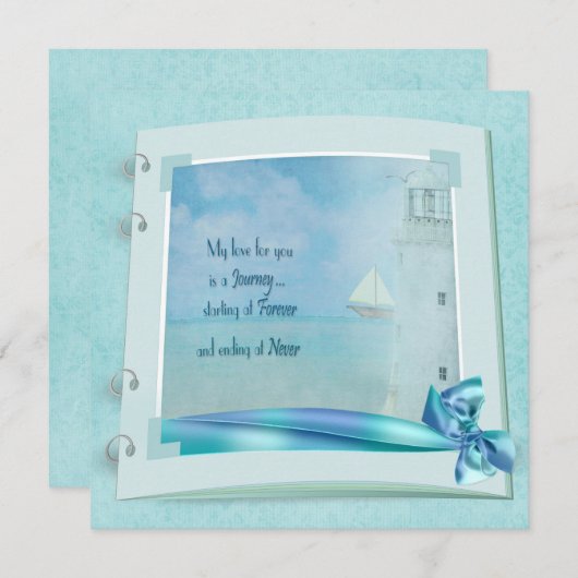 Invitation de livre Mariage phare (Devant / Derrière)