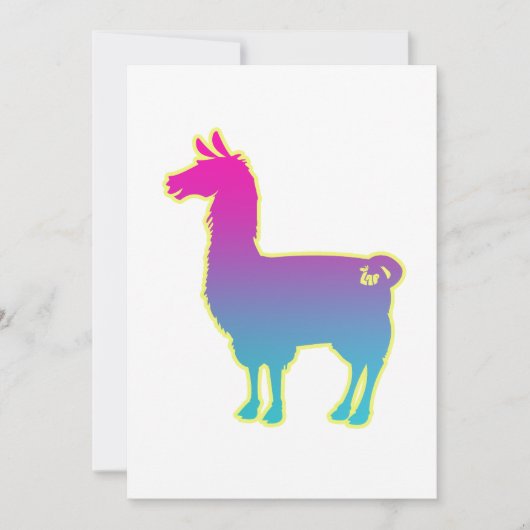 Invitation de Llama tropicale rose (Devant)