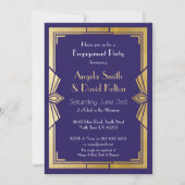 Invitation de l'Mariage Art Déco Fiançailles Gatsb (Devant)