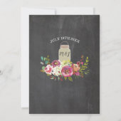 Invitation de l'Mariage Jars Chalk Rustic Floral (Dos)