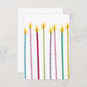 Invitation De longues bougies colorées Modèle d'anniversaire (Devant / Derrière)