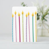 Invitation De longues bougies colorées Modèle d'anniversaire (Debout devant)