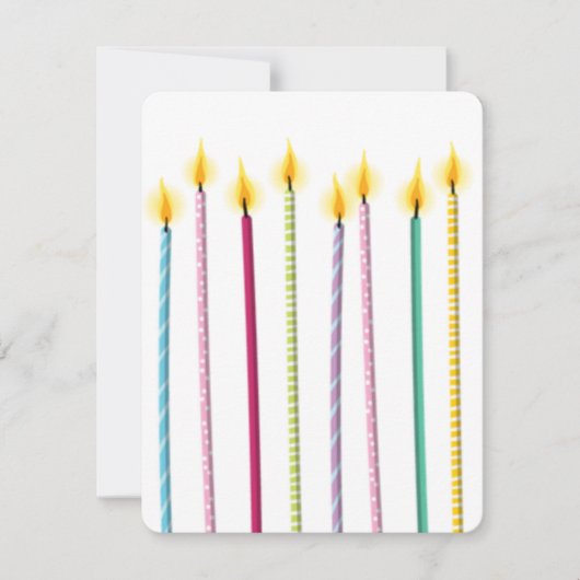 Invitation De longues bougies colorées Modèle d'anniversaire (Devant)