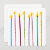 Invitation De longues bougies colorées Modèle d'anniversaire (Devant / Derrière)