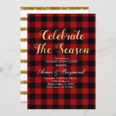 invitation de l'Open House de Red Buffalo Plaid (Devant / Derrière)