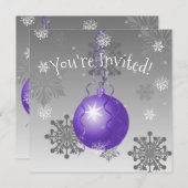 Invitation de l'ornement de Noël mauve (Devant / Derrière)