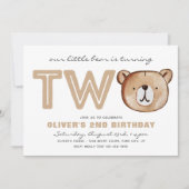 Invitation de l'ours 2e anniversaire | Invitation  (Devant)