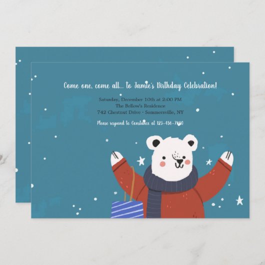 Invitation de l'ours d'hiver (Devant / Derrière)